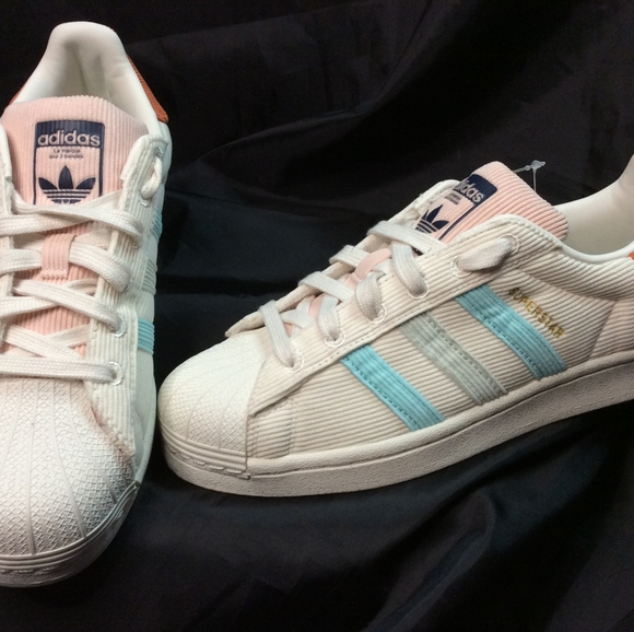 Adidas Superstar White Brick Red Blue - Picture 5 of 6